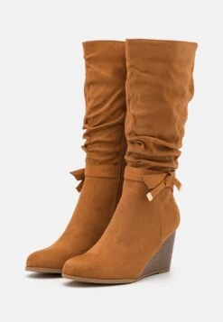 Anna Field Laarzen Met Sleehak - Cognac -Dames Schoenenwinkel 495d5be1137e42ae81b394ef9cfff13c