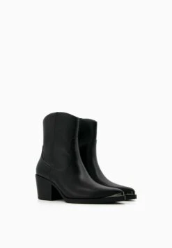 BERSHKA Heeled With Metallic Toe - Cowboy-/Bikerlaarsjes - Black -Dames Schoenenwinkel f909505150cb4c1ea69c2cc653f76116